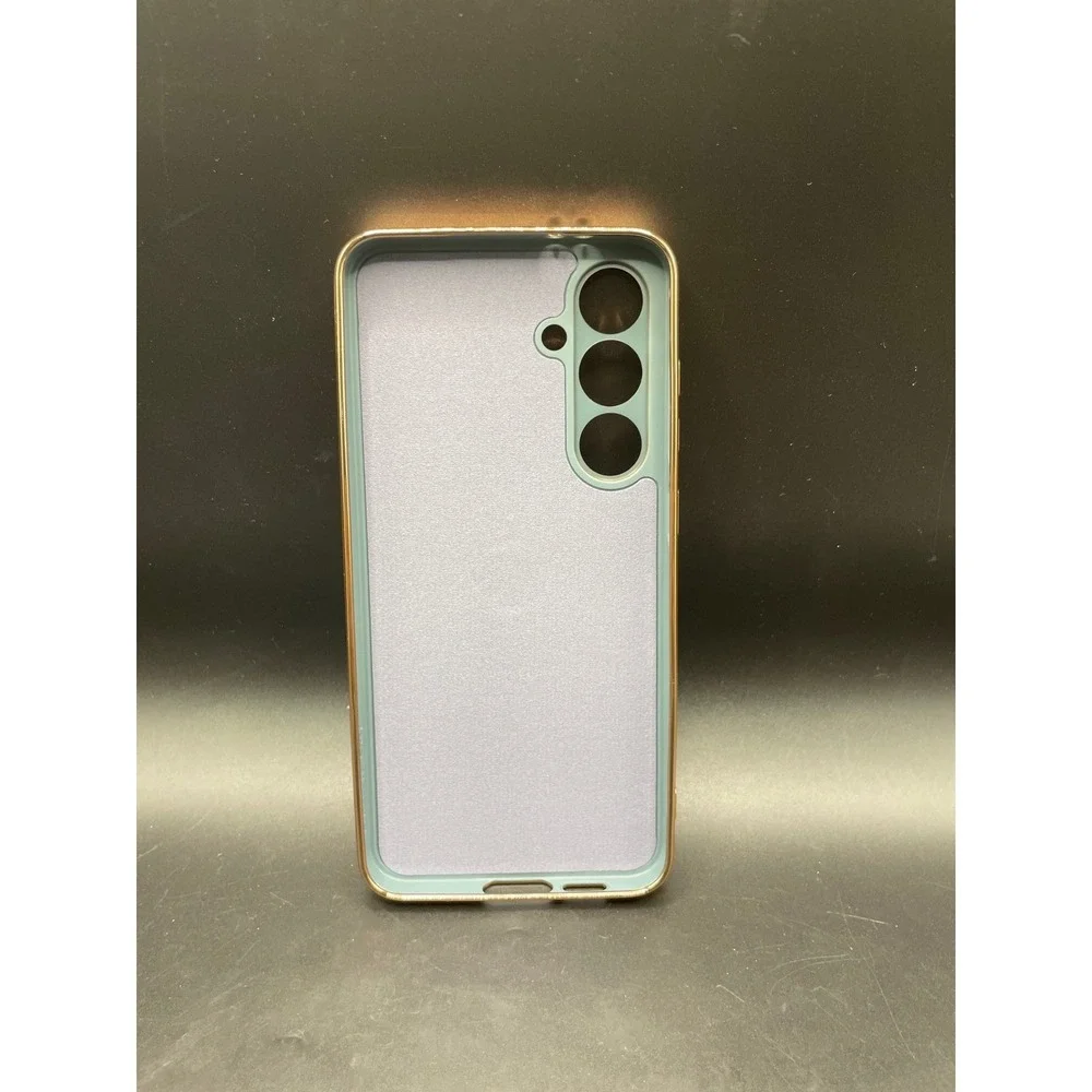 Aitipy Samsung Galaxy S24 Case Blue Rose Gold Ring Stand Glass Screen Protector